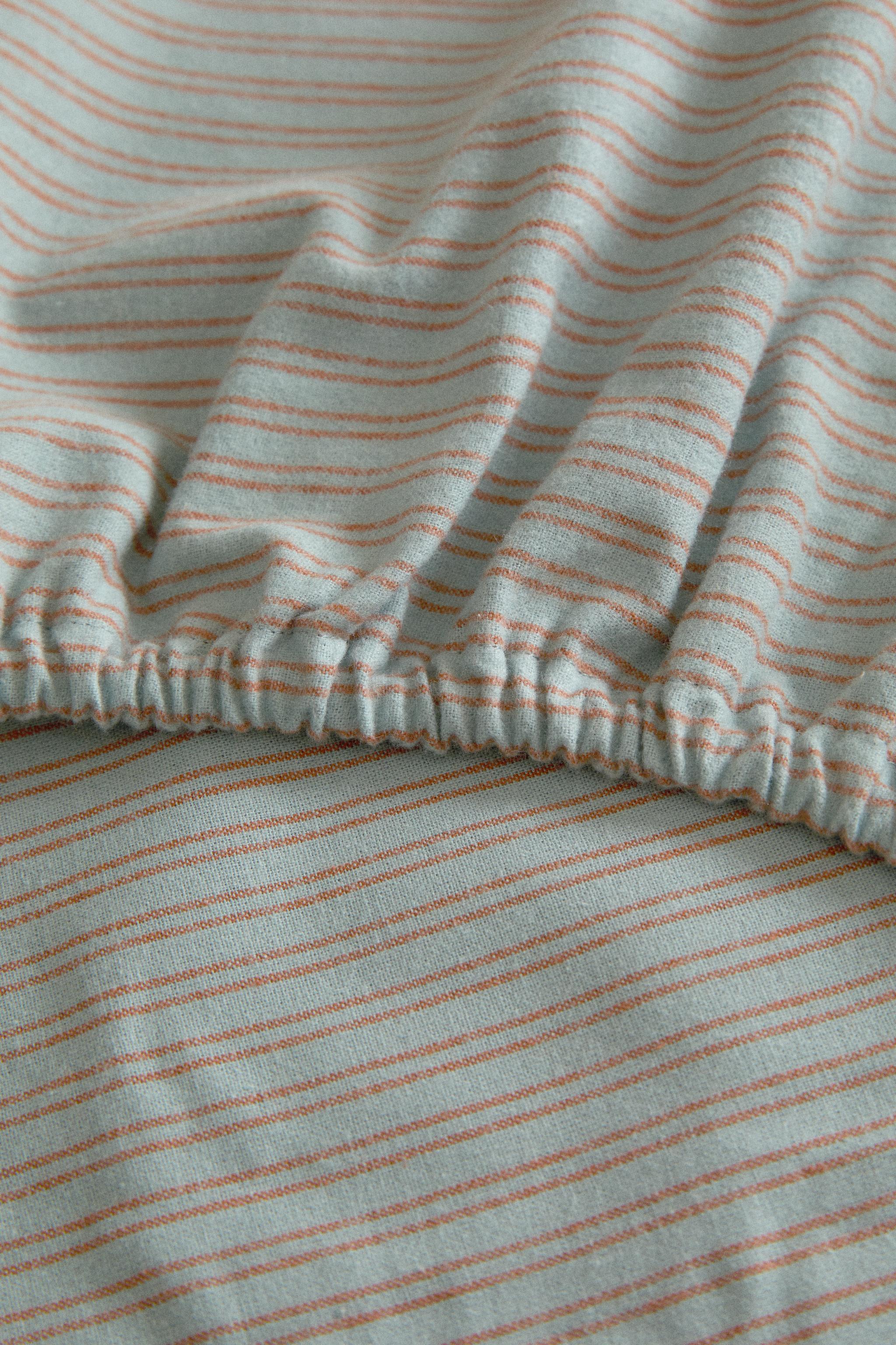 DRAP-HOUSSE ENFANT FLANELLE RAYURES