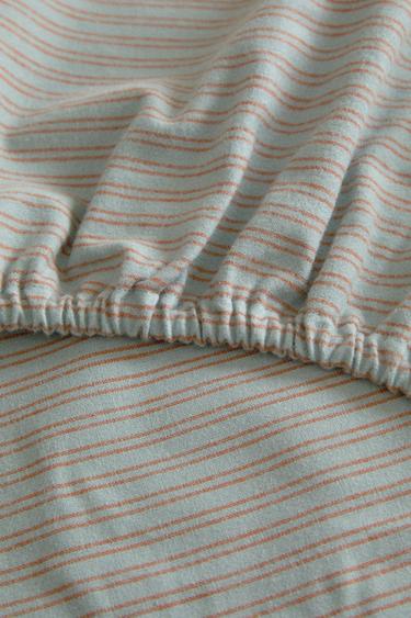 DRAP-HOUSSE ENFANT FLANELLE RAYURES - Bleu de Zara - Image 3