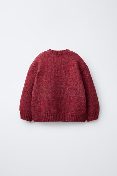 PLAIN WOOL KNIT SWEATER - BURGANDY MARS by Zara - Image 1