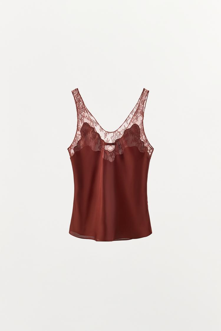 Top estilo lencería de encaje ZW COLLECTION 2