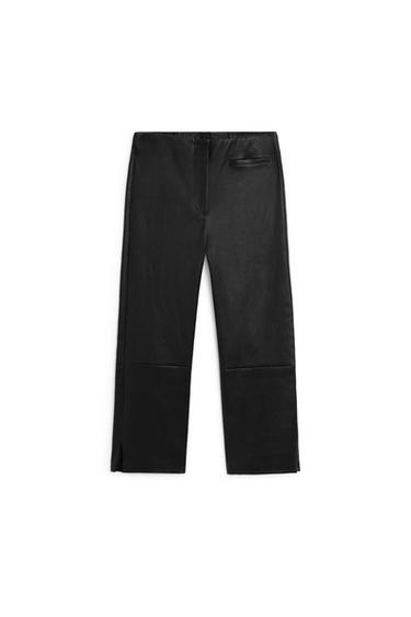 Pantalón capri piel - Negro de Zara