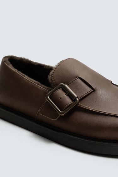 BUCKLED LEATHER CLOGS - Chocolate by Zara - Image 5