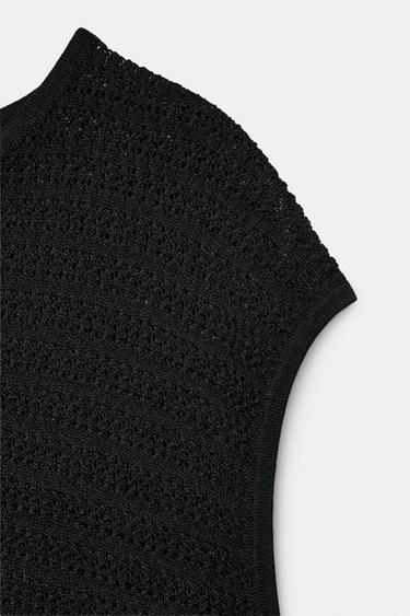 ASYMMETRIC KNIT TOP - Black by Zara - Image 6