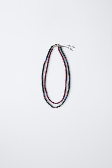 LOT DE DEUX COLLIERS FANTAISIE - Vert de Zara