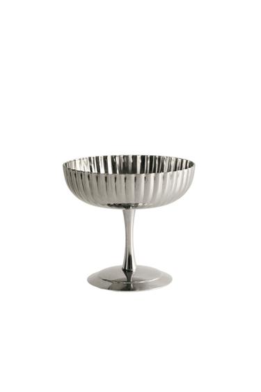 ΜΕΤΑΛΛΙΚΟ ΚΟΛΟΝΑΤΟ ΠΟΤΗΡΙ ΜΕ ΚΥΜΑΤΙΣΤΟ ΣΧΕΔΙΟ - Γκρι χάλυβα του Zara