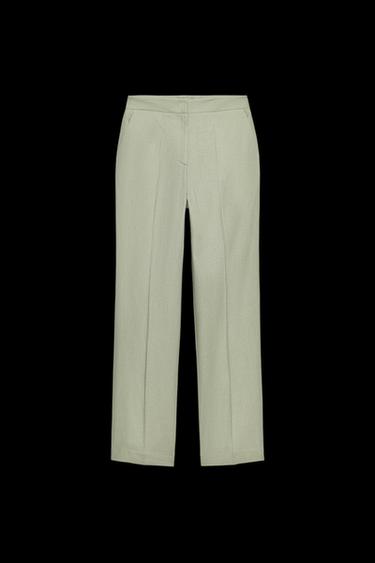 GERADE GESCHNITTENE LEINENHOSE - Helles Khaki von Zara - Bild 0