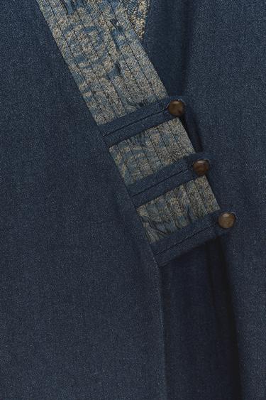 JACQUARD DENIM-EFFECT KIMONO - Blue by Zara - Image 10