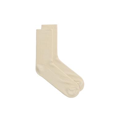 CHAUSSETTES CÔTELÉES EN MÉLANGE DE COTON - Écru de Zara