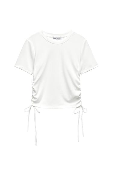 RIBBED TOP WITH GATHERING