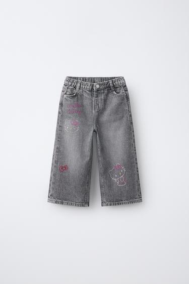 HELLO KITTY © SANRIO EMBROIDERED CULOTTES JEANS - Grey by Zara