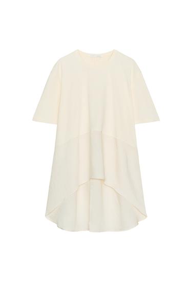 CAMISETA COMBINADA OVERSIZE - Crudo de Zara