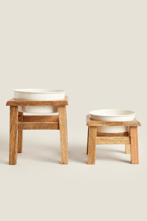 Brown Pet Bowl With Stand