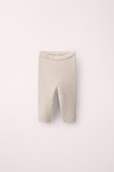100% Wool Ribbed Leggings Created by Caramel London x Zara - Mid-ecru by Zara