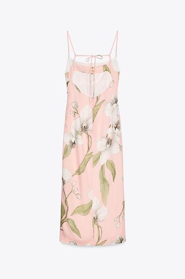 PRINTED MIDI LINEN BLEND DRESS - Multicoloured by Zara - Image 7