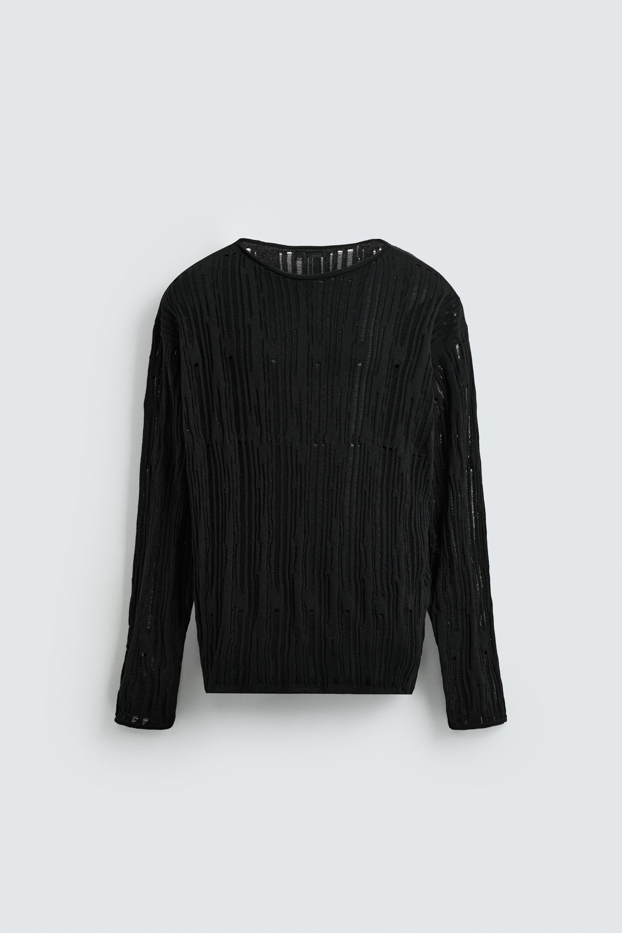 Zara DROP STITCH TEXTURED SWEATER at Bayshore Shopping Centre in