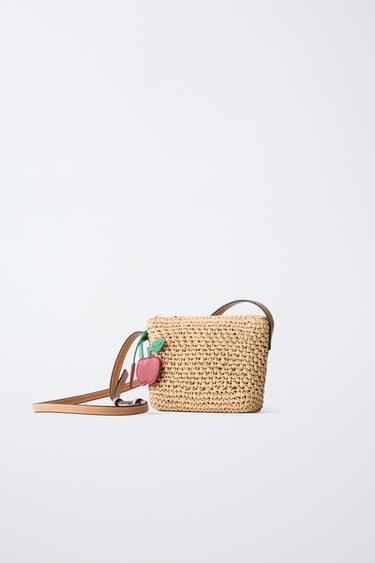 SAC BANDOULIÈRE EN RAFIA CERISES - Blanc écru de Zara - Image 1