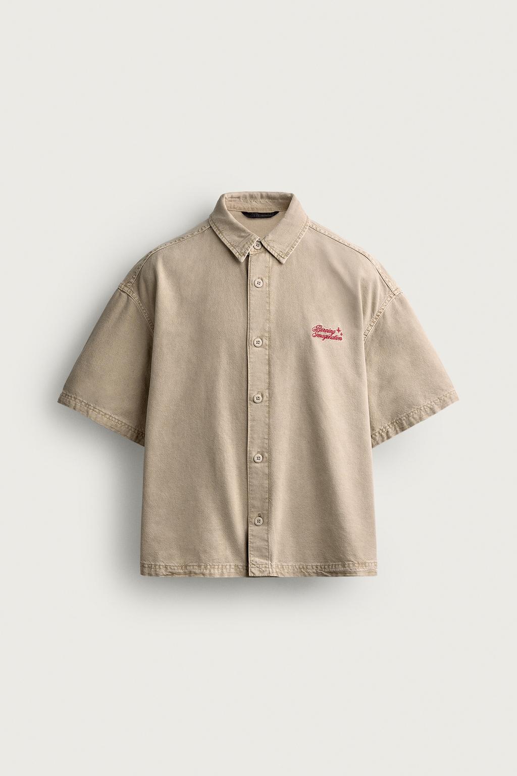 RELAXED FIT CONTRAST TEXT SHIRT