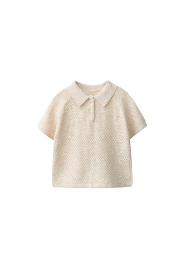 TEXTURED KNIT POLO JUMPER