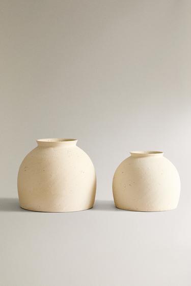 ROUND CERAMIC VASE - White by Zara - Image 0