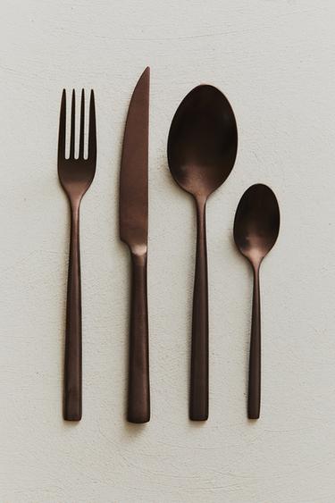 4-PIECE VINTAGE STEEL CUTLERY SET - Copper by Zara