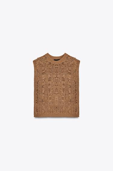 RIBBED KNIT TOP - Tans by Zara - Image 2