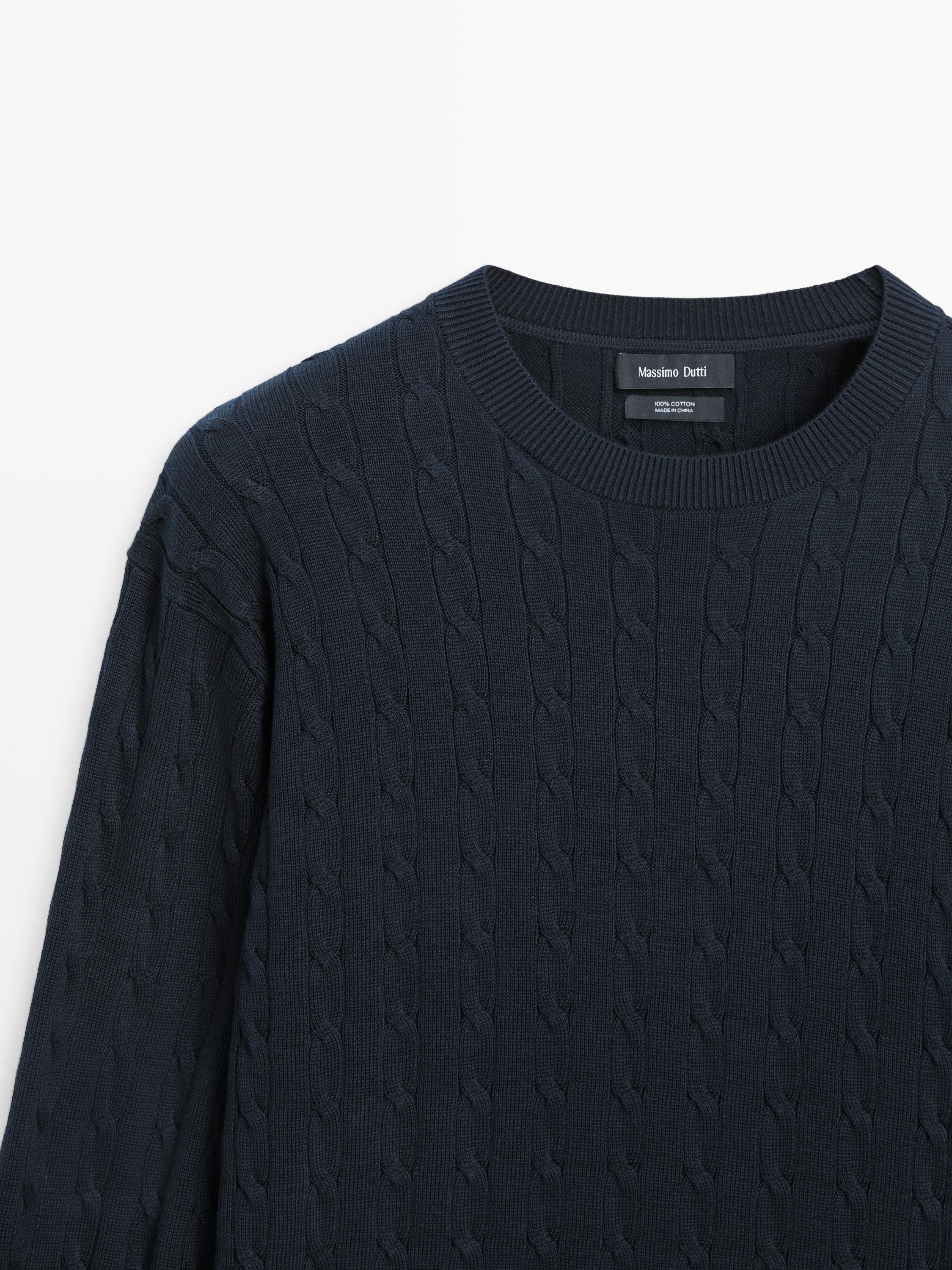 Pull torsadé 100 % coton