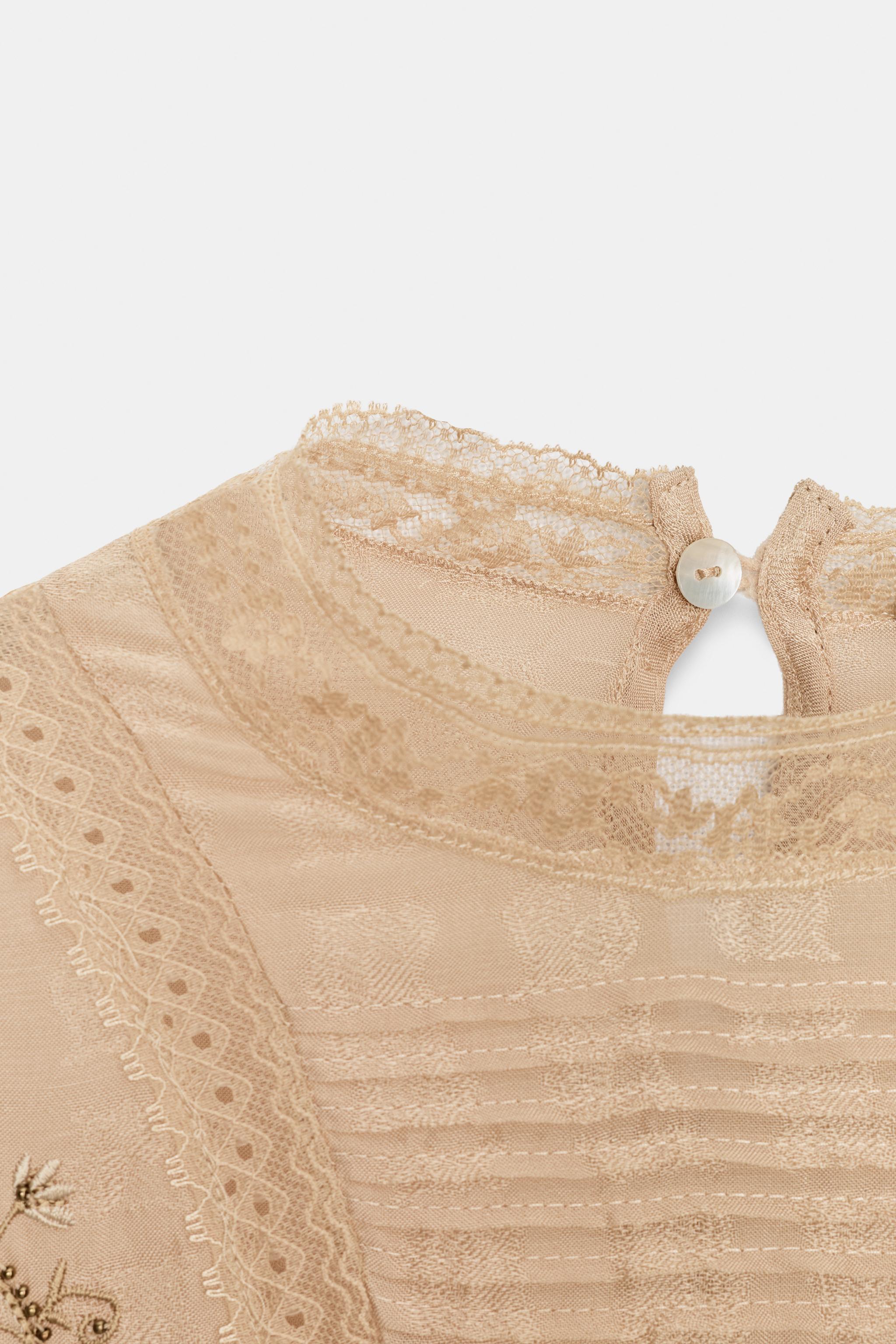 Женские рубашки Zara ZW COLLECTION EMBROIDERED ROMANTIC SHIRT — фото 8