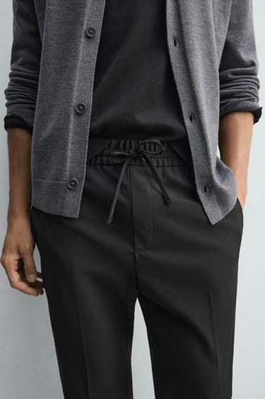 PANTALON JOGGER À TAILLE CONFORTABLE - Noir de Zara - Image 4
