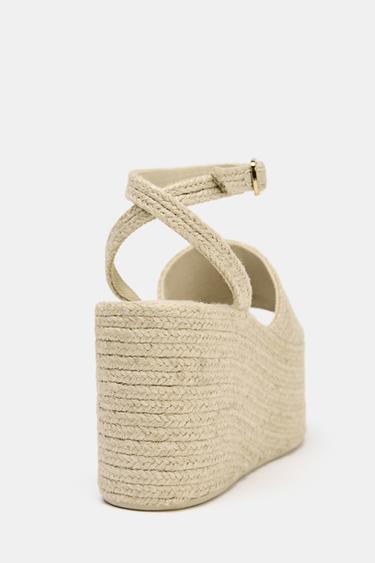 TALONS COMPENSÉS PLATEFORME EN JUTE - Beige clair de Zara - Image 5