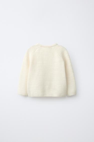 PURL KNIT HENLEY JUMPER - Ecru by Zara - Image 1
