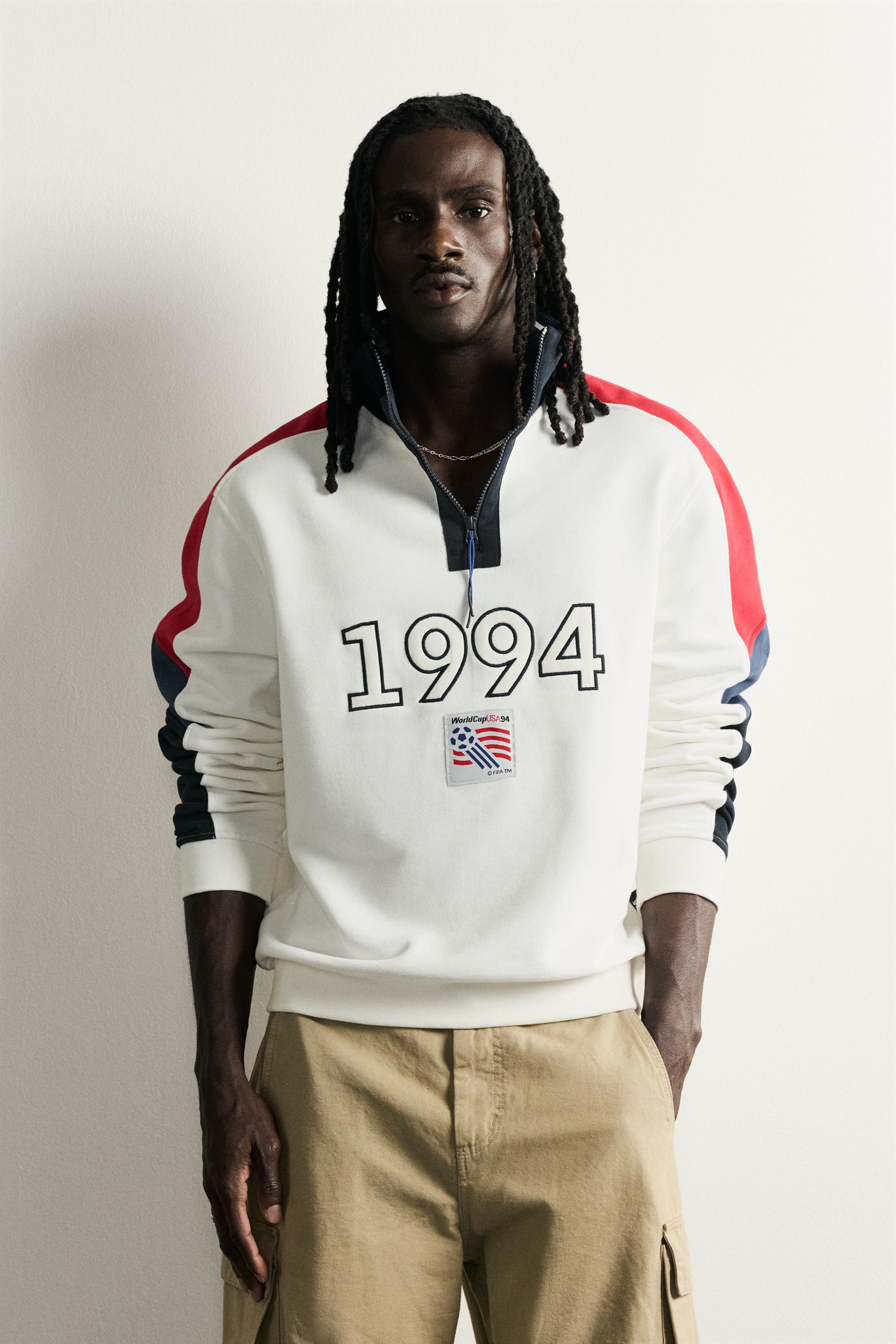 USA 94 FIFA WORLD CUP™ FIFA CLASSICS QUARTER-ZIP SWEATSHIRT — Oyster-white