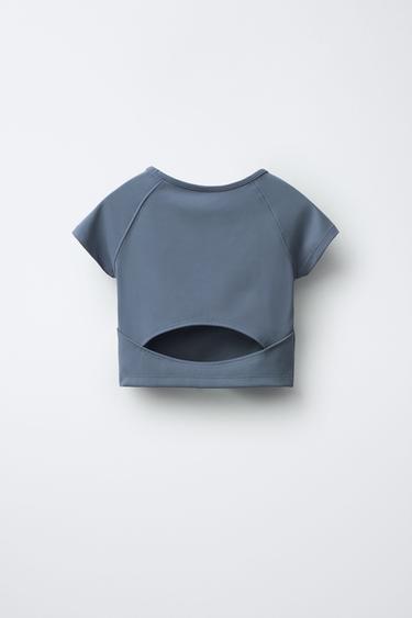 CUT-OUT T-SHIRT - Grey by Zara - Image 1