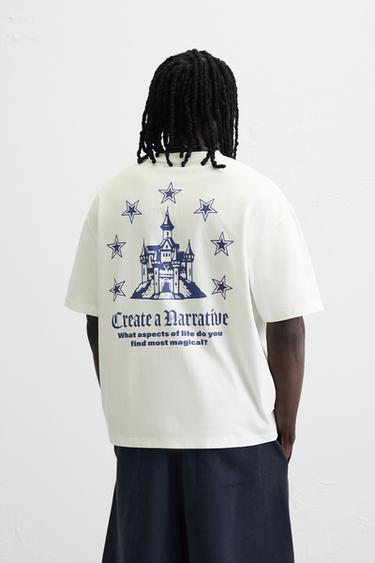 GRAPHIC PRINT T-SHIRT - Oyster-white by Zara - Image 2