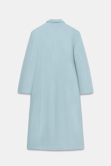 FITTED WOOL BLEND COAT ZW COLLECTION - Sky blue by Zara - Image 6