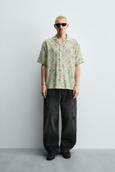 CAMISA ESTAMPADO ABSTRACTO - Verde de Zara - Imagen 0