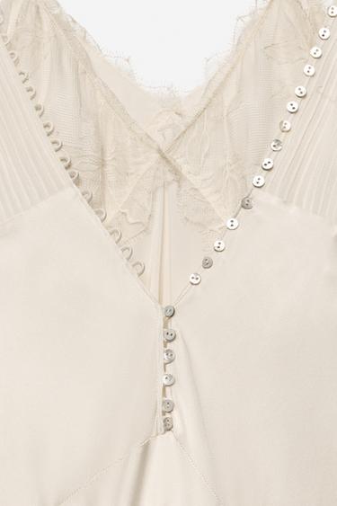 ROBE ASYMÉTRIQUE À VOLANTS - THE ITEM - Écru de Zara - Image 7