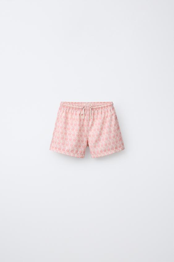 2-6 AÑOS/ BERMUDA BAÑO PALMERAS - rosa claro de Zara - Imagen 0