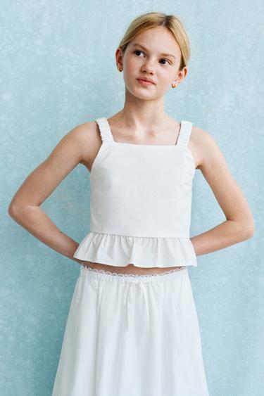 Zara TOP S VOLANČIĆEM – Bijela