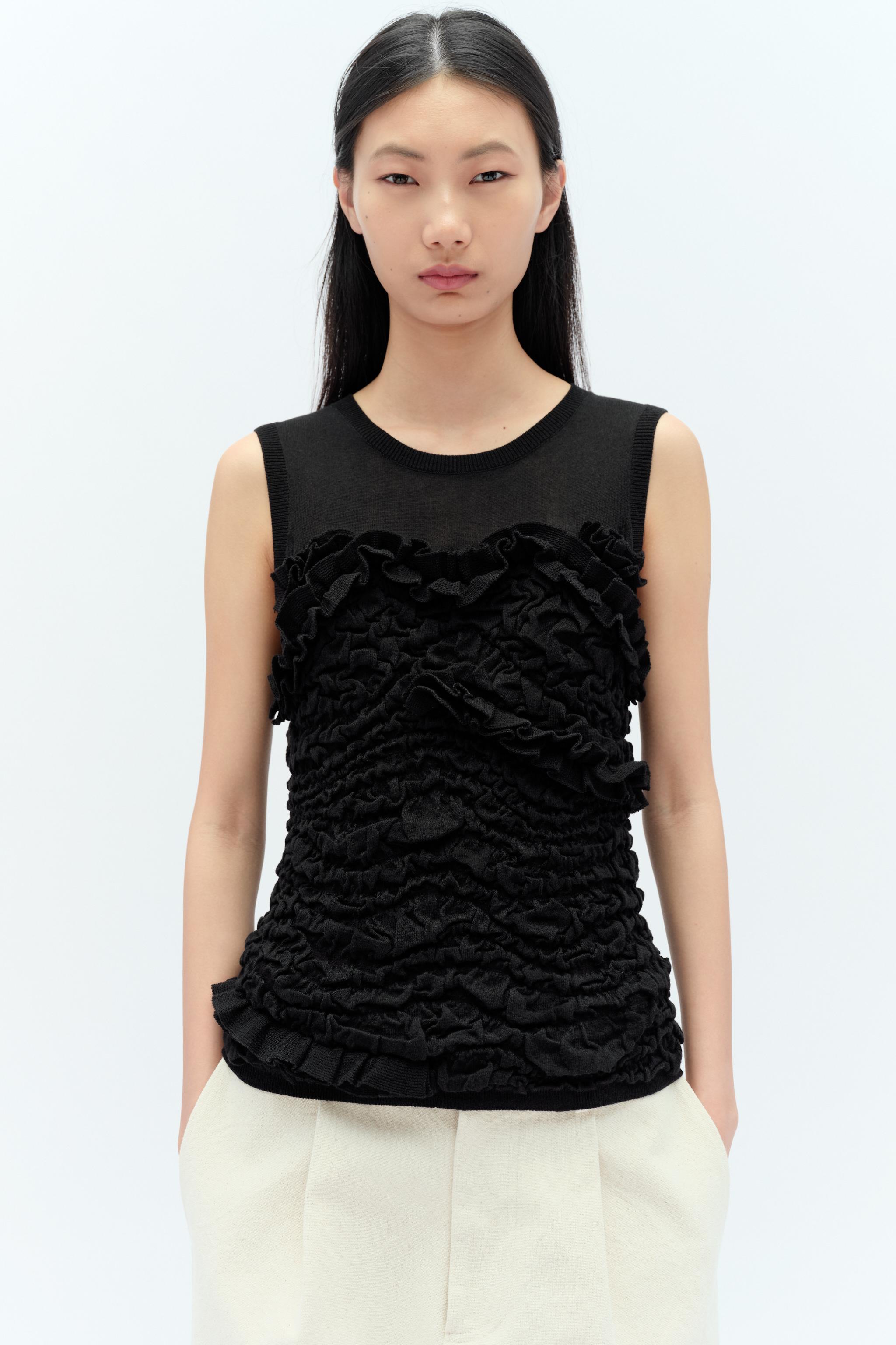 新作⭐︎ZARA ノット ギャザーセーター×FANGLU LIN コラボ XS ノット ギャザーセーター X FANGLU LIN - ブラック | ZARA Japan