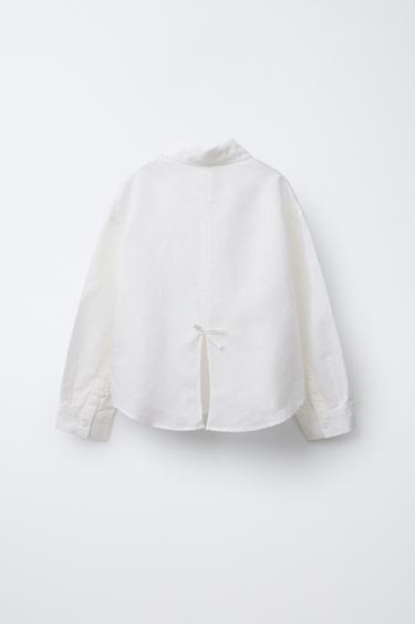 CHEMISE EN COTON LIN - Blanc de Zara - Image 2