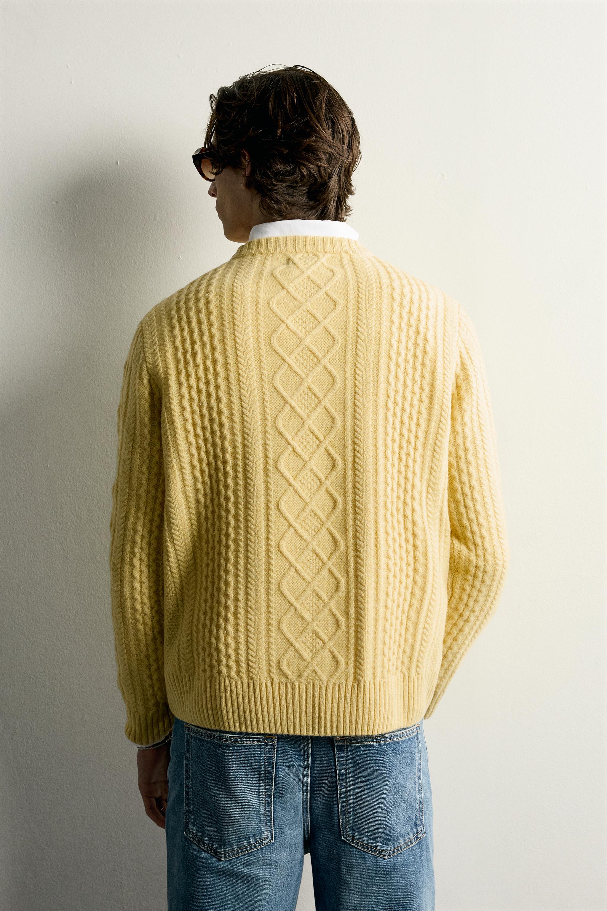 TEXTURED WOOL BLEND SWEATER