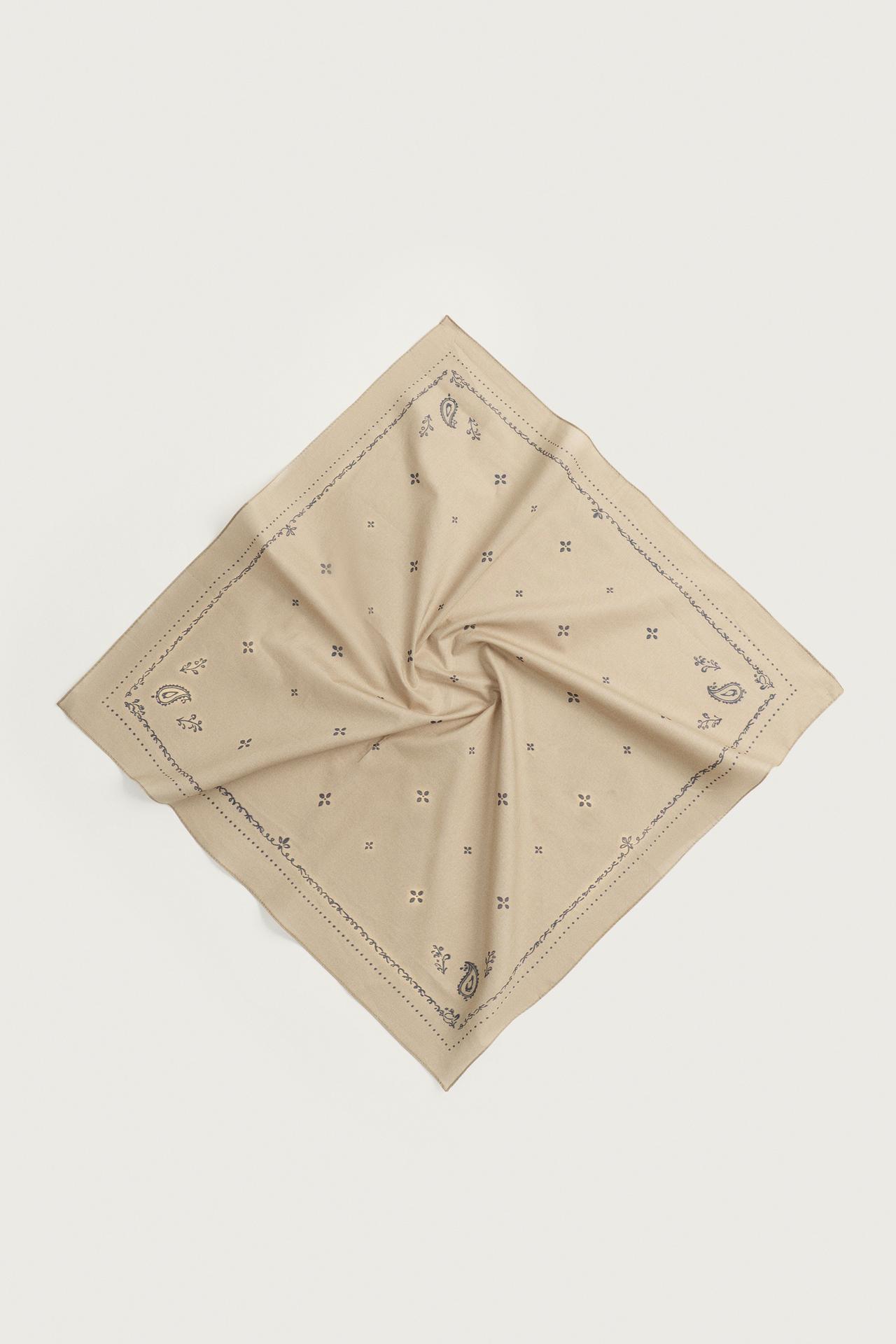GEOMETRIC PRINT BANDANA — taupe brown