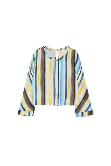 STRIPED SATIN TOP