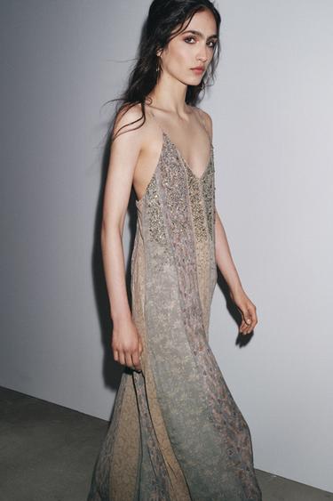 ZW COLLECTION BEADED CAMISOLE DRESS - Multicoloured by Zara