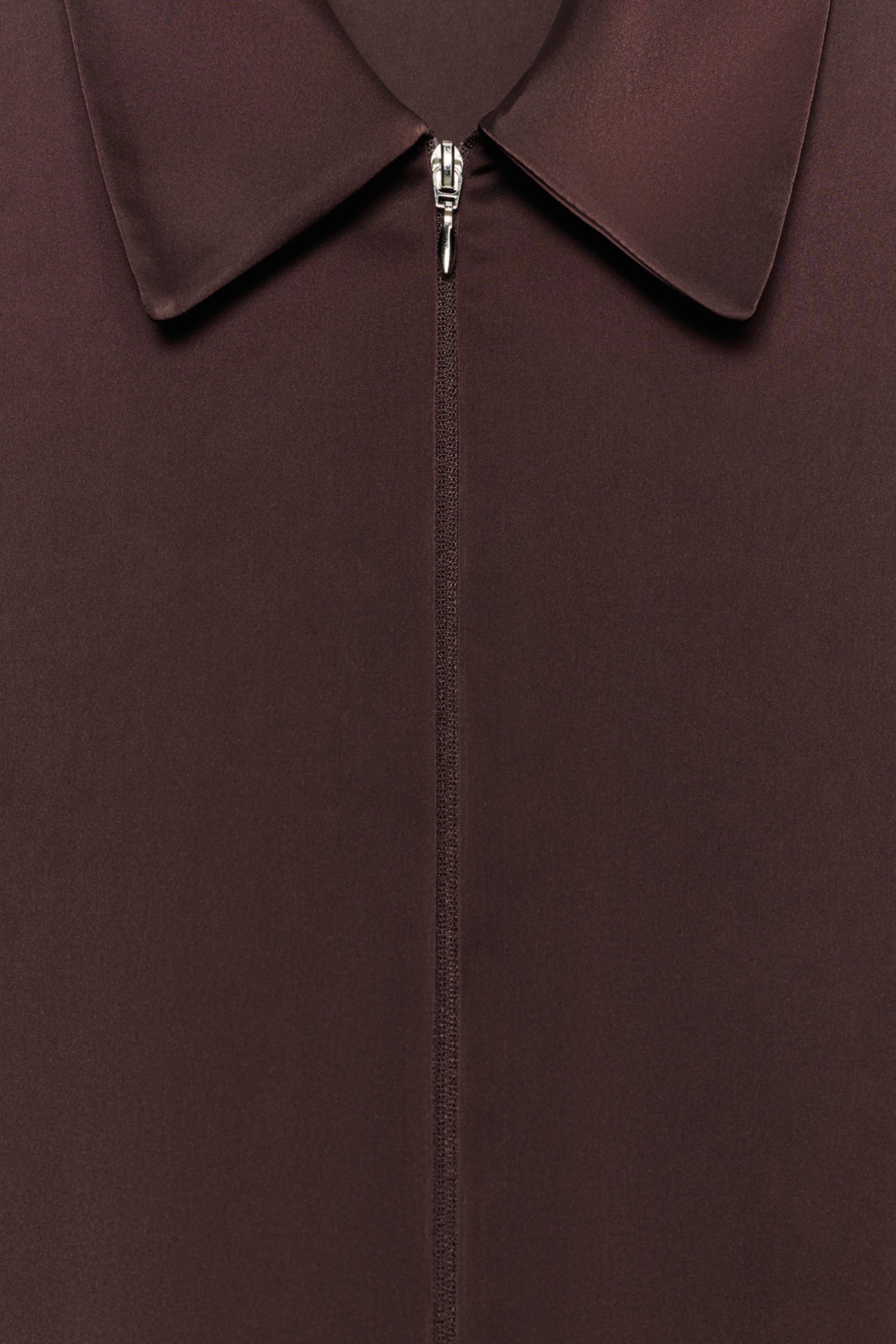 SATIN ZIP SHIRT