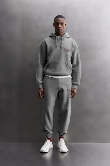 TEXT HOODIE - Grey marl by Zara