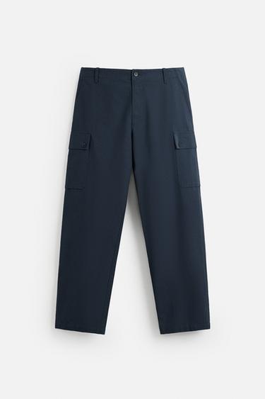 PANTALLONA CARGO REGULAR FIT - Blu indiane nga Zara