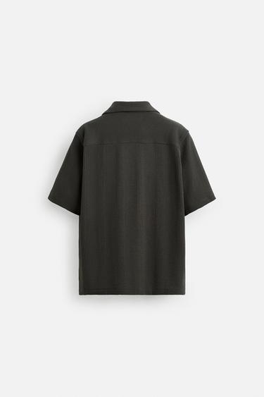 Zara JACQUARD TEXTURED SHIRT - Anthracite grey