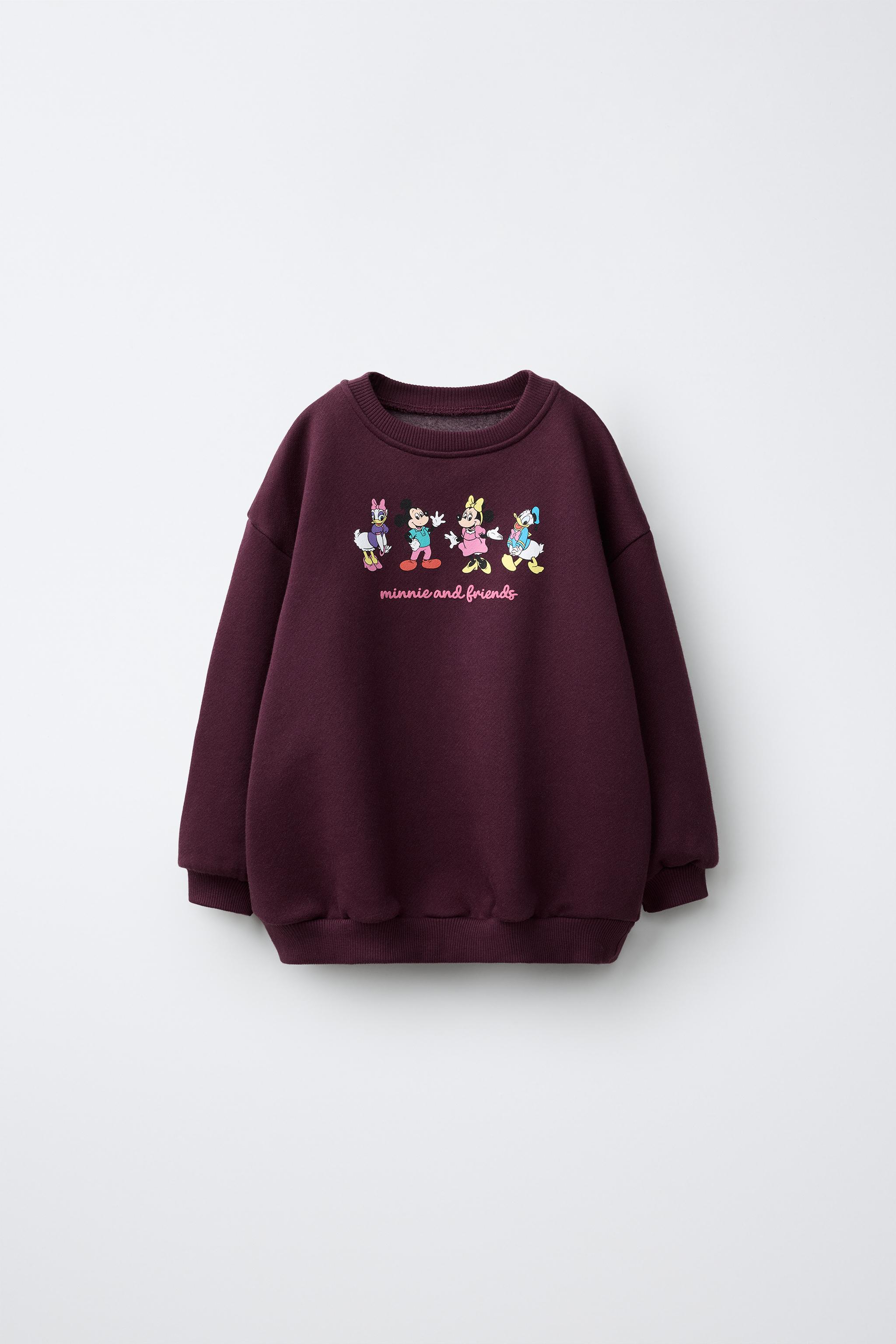 MICKEY MOUSE AND FRIENDS © DISNEY PRINTED SWEATSHIRT — Eggplant