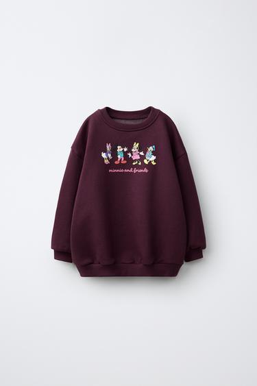 Bedrucktes Micky Maus and Friends © Disney Sweatshirt - Aubergine von Zara